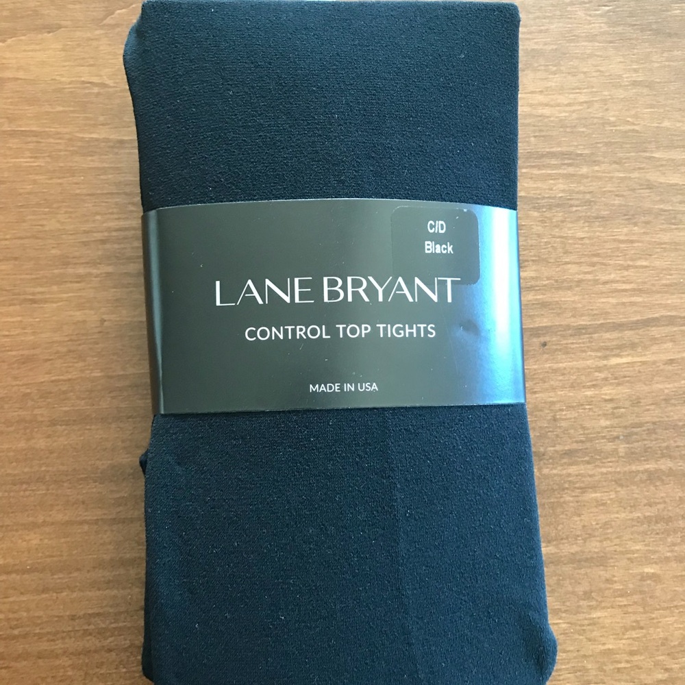 Lane Bryant black control top tights